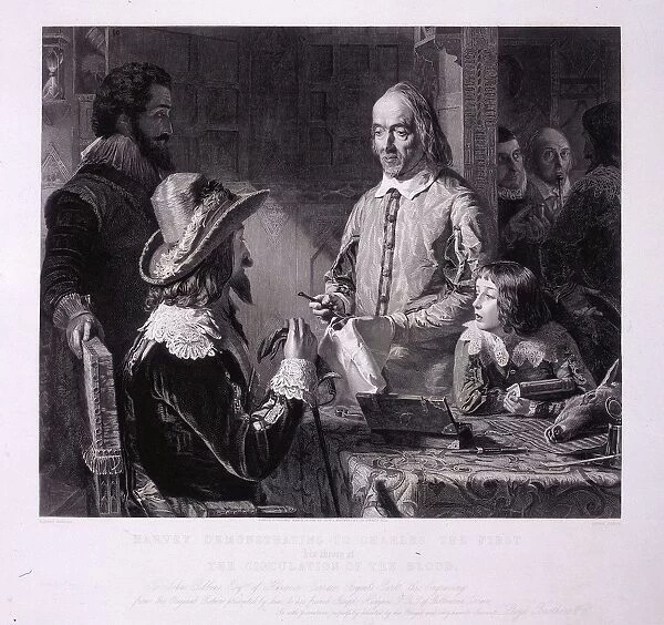 Harvey demonstrating circulation of the blood to Charles I. William Harvey (1578-1657)