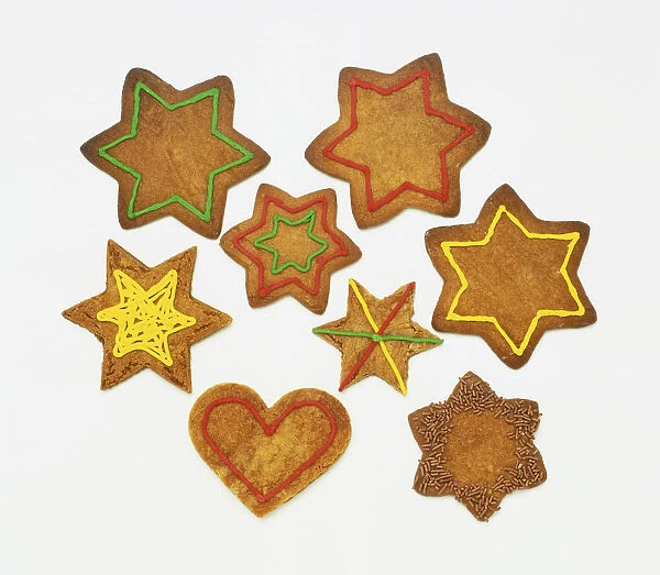 Heart shaped and star shaped cookies