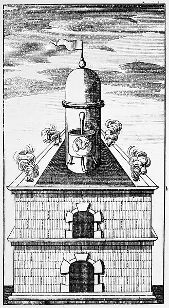 The Hermetic Vessel, c1760. Hermetic vessel in the alchemical furnace. The serpent