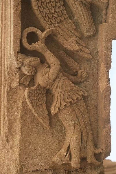 Iraq, Jazira Region, Ninawa Governorate, Hatra, Portal bas-relief