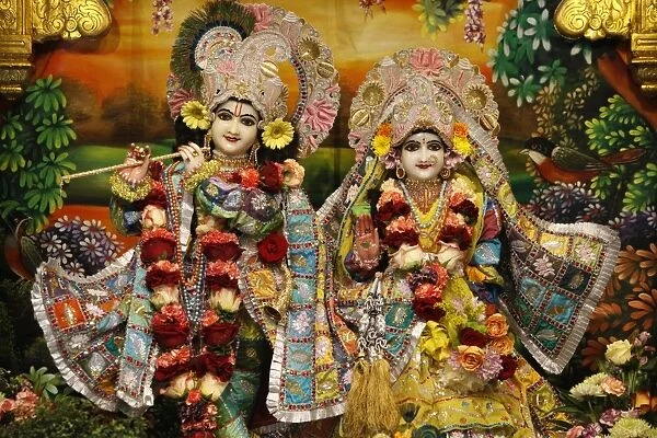 Krishna and Rada statues in Bhaktivedanta Manor ISKCON (Hare Krishna) temple