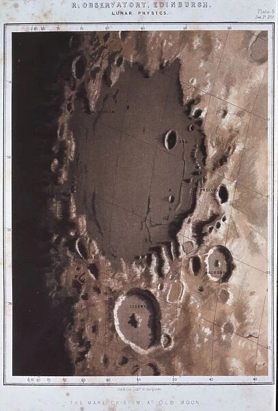 Lunar surface, 1857. Surface of the Moon in the region of Mare Crisium at Old Moon