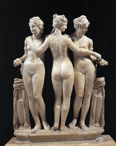 Marble group representing Three Graces, from Rome, Mount Celio, Villa Cornovaglia