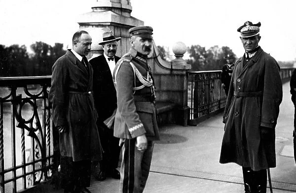 marshall Josef Pilsudski on the Poniatowski Bridge, Warsaw, 12 May 1926, during the