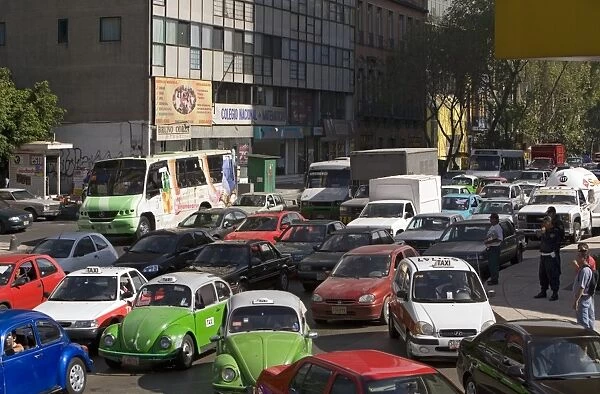 Mexico, Mexico City, traffic jam