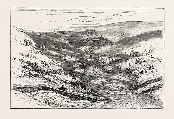 The Moving Bog Near Dunmore, Ireland, 1873 Engraving