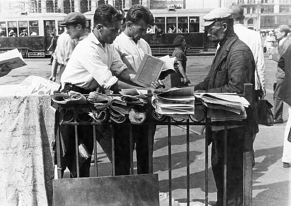 A news vendor in moscow, 1935