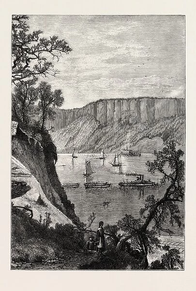 The Palisades of the Hudson, United States of America, Us, Usa, 1870S Engraving