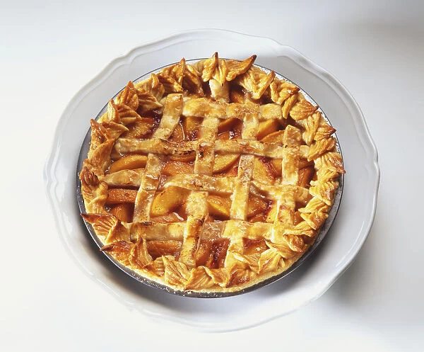 Pie covered in a pastry lattice