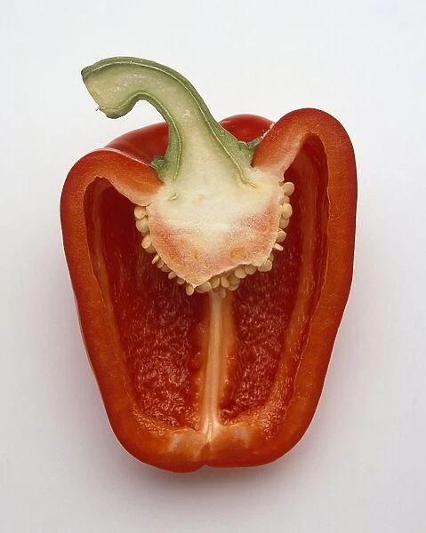 Red bell pepper half