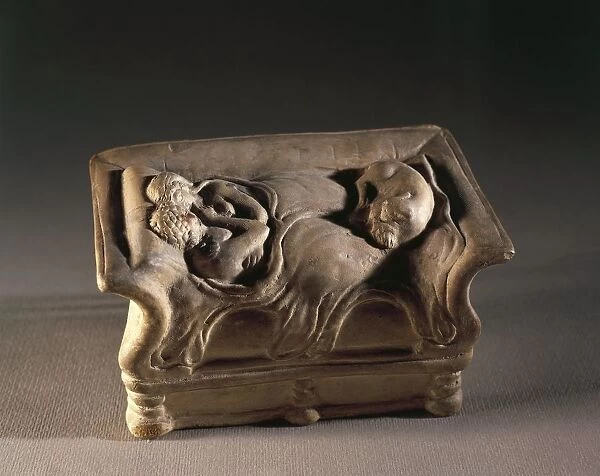 Sculpture known as The Bordeaux Lovers, terracotta