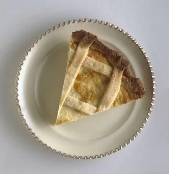 Slice of Crostata di Ricotta on plate