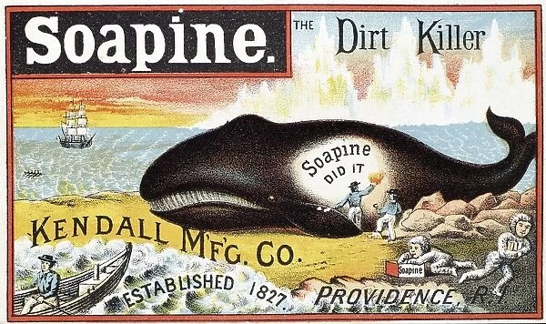 Soapine household cleaner. From late 19th century American trade card for Kendall