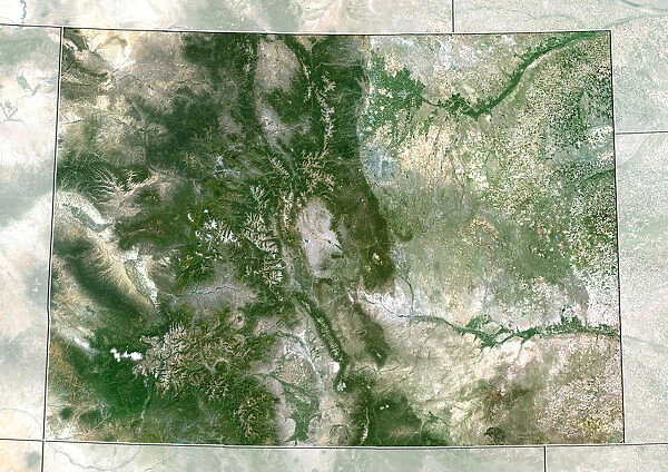 State of Colorado, United States, True Colour Satellite Image
