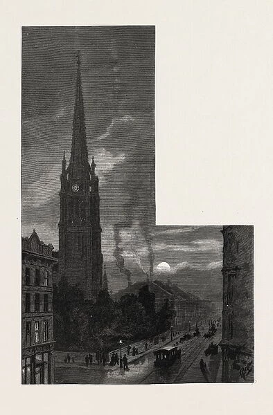 Toronto, Tower and Spire of St. Jamess Cathedral, Canada, Nineteenth Century Engraving