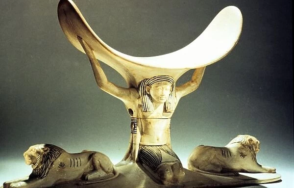 Treasure of Tutankhamun (dc1340 BC): Ivory pillow. Cairo Museum, Egypt