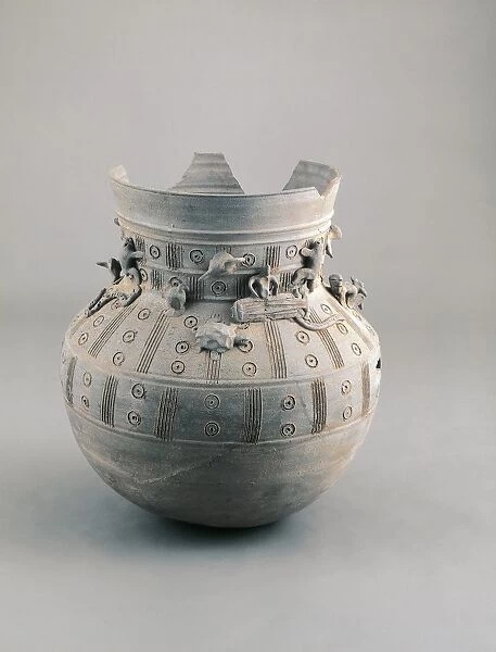 Vase with figurines, From tomb of King Michu