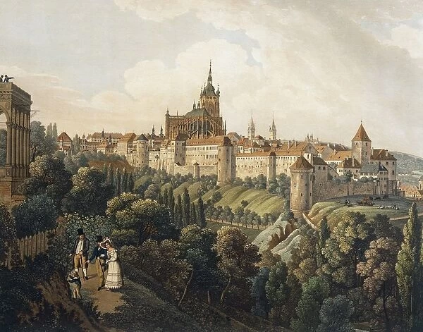 View of Prague from Belvedere by Vincent Morstadt, watercolor