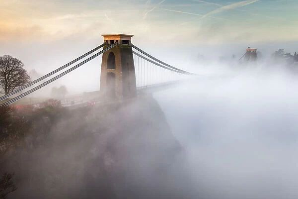 Clifton Suspension Bridge in the Morning Mist