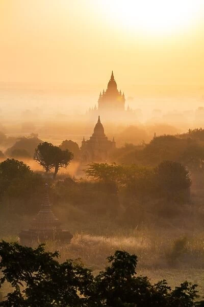 Famous Bagan temples at sunrise, Myanmar