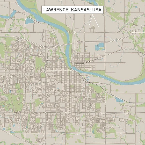 Lawrence Kansas US City Street Map