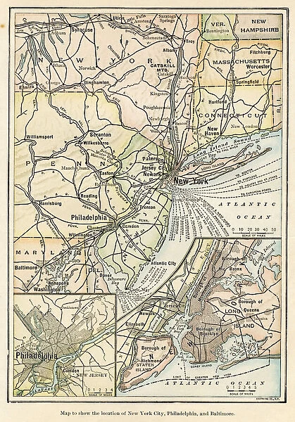 New York and vicinity map 1898