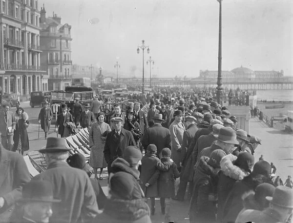Brighton cowded with Easter holiday makers. The crowded front at Brighton which