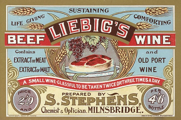 Advertisement for Liebigs Beef Wine (colour litho)