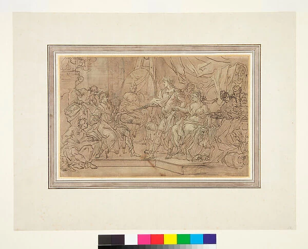 Alexander Giving Campaspe to Apelles c. 1715 (pen and ink over black chalk on brown ground
