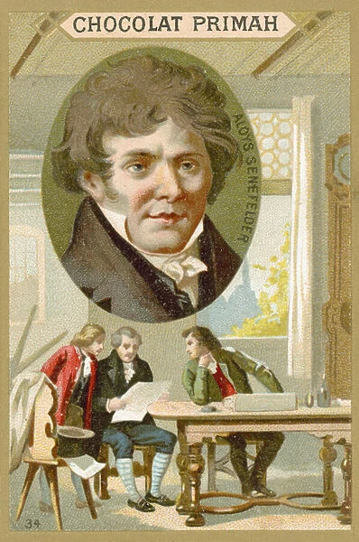 Alois Senefelder, German playwright, actor and inventor of lithography (chromolitho)