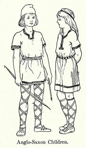 Anglo-Saxon Children (litho)