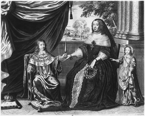 Anne of Austria, Queen of France and Navarre, and her sons, Dauphin Louis of France
