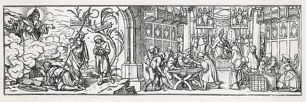 Anti-Catholic caricature denouncing the corruption of the Pope (engraving)