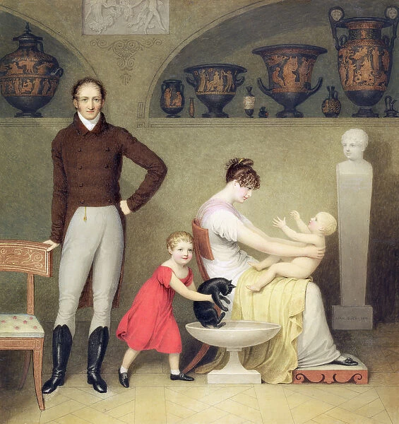 The Artist and his Family, 1813 (w  /  c and graphite on card)