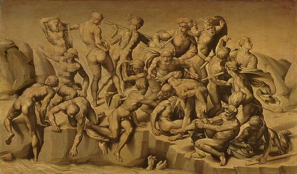 The Battle of Cascina, or The Bathers, after Michelangelo, 1542 (oil on panel)