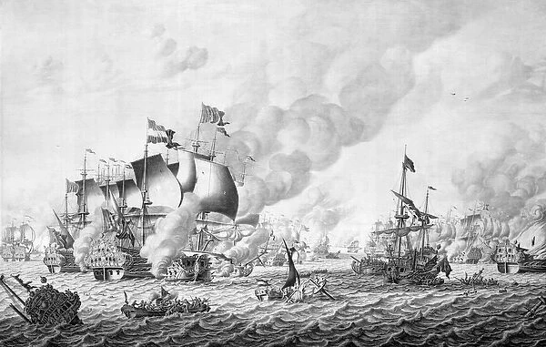 The Battle of La Hogue (Barfleur), 19-24 May 1692 (grisaille on panel)