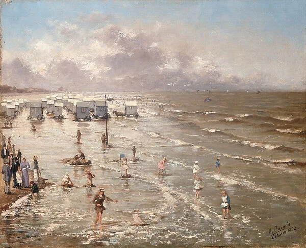 The Beach at Ostend, 1892 (oil on canvas)