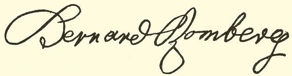Bernhard Romberg, 1767-1841, signature (engraving)