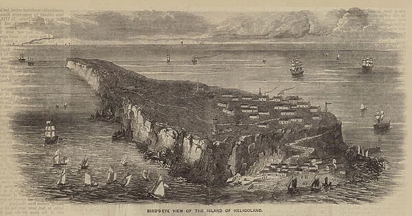 Bird s-Eye View of the Island of Heligoland (engraving)
