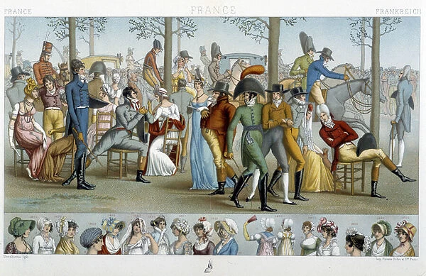 The bourgeois walking to Longchamp, deb. 19th century - in '