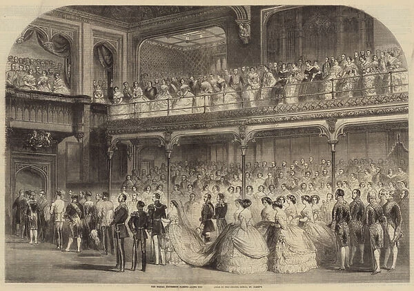 The Bridal Procession passing along the Aisle of the Chapel Royal, St Jamess (engraving)