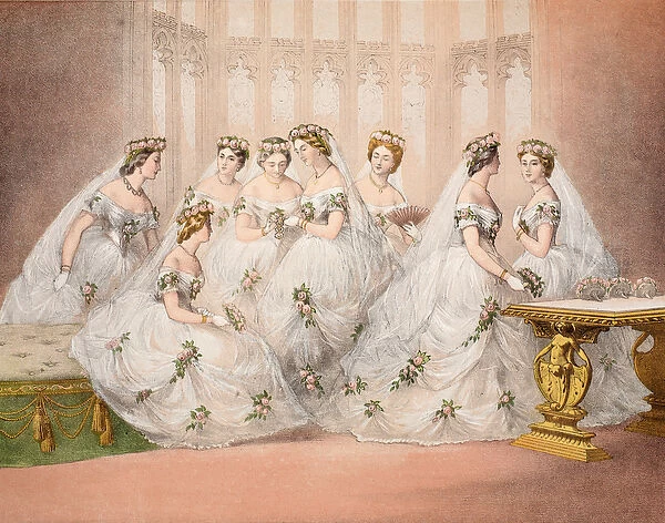 The Bridesmaids, 10th march, 1863, from A Memorial of the Marriage of Edward VII