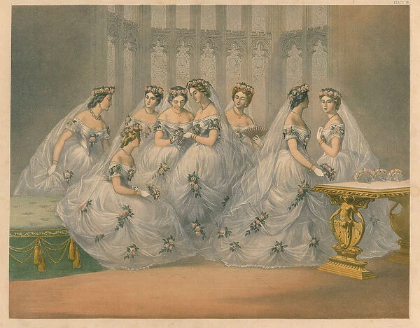 The Bridesmaids, 1863 (colour litho)