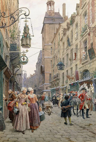 The Busy Street, 1898 (watercolour on paper)