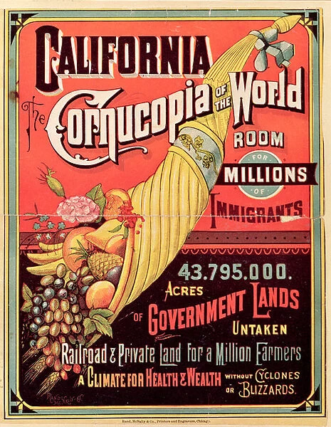 California, Cornucopia of the World, published by Rand McNally & Co. c