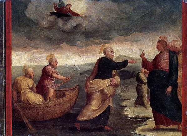 The Calling of Saints Peter and Andrew, detail (oil on panel, 1535)
