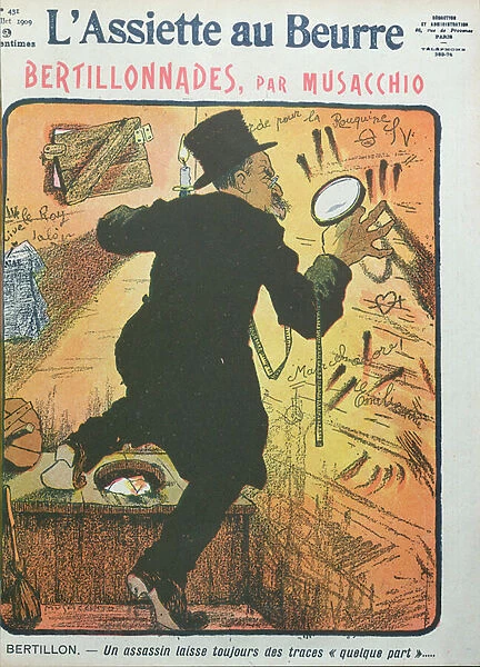 Caricature of Doctor Alphonse Bertillon from L Assiette au Beurre
