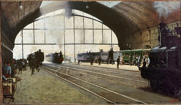 Central station of Milan (oil on canvas, 1889)