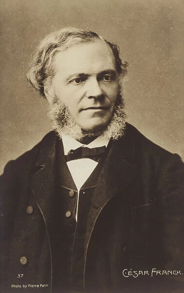 Cesar Franck, Belgian born composer, pianist, organist, and music teacher who worked in Paris during his adult life (1822-1890) (b  /  w photo)