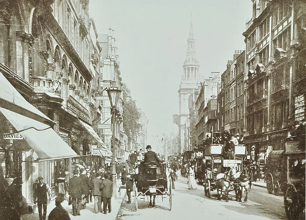 Cheapside, looking east, City of London, 1890 (b  /  w photo)